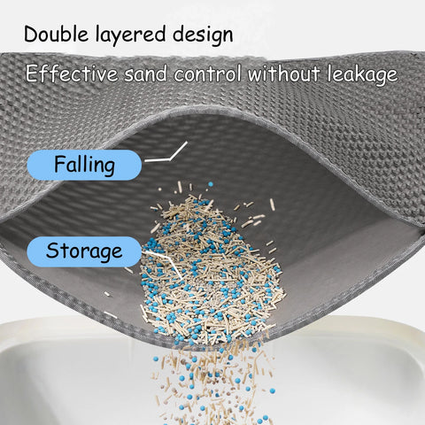 60CMX90CM Cat Litter Mat Waterproof Double Layer Pet Litter Box Mat Pet Toilet Cat Mat Nonslip Sand Cat Washable Mat Pet Clean